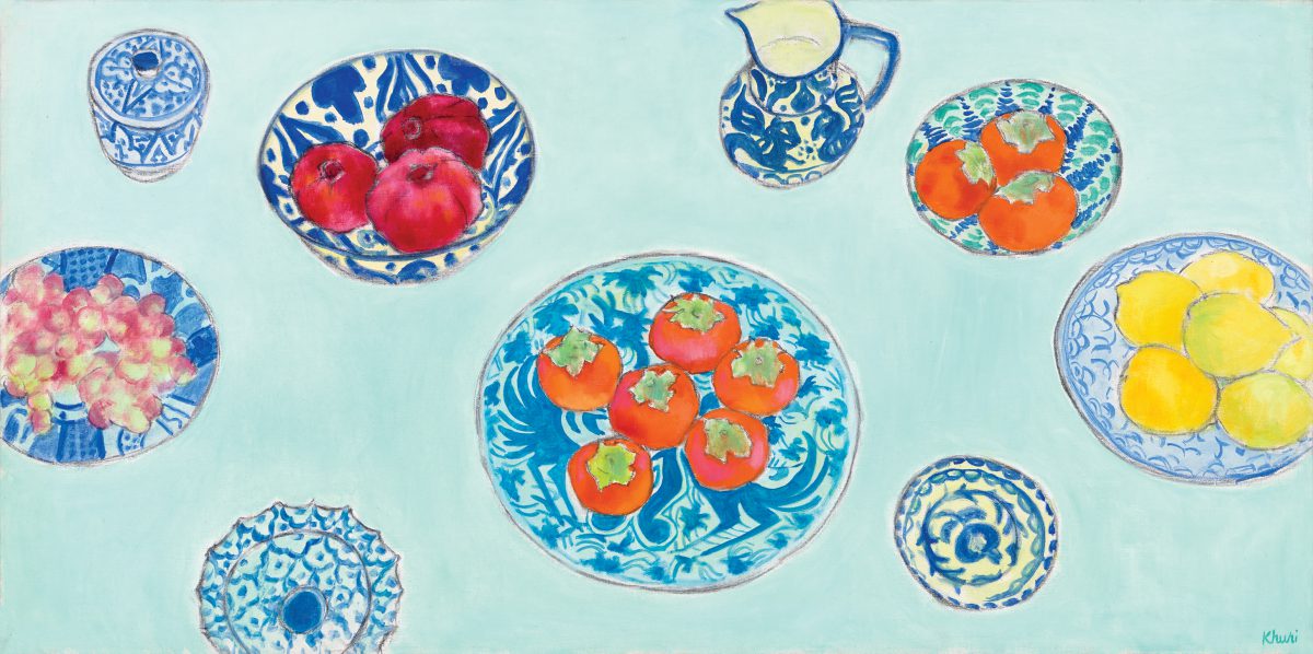 Patterned China with Fruit