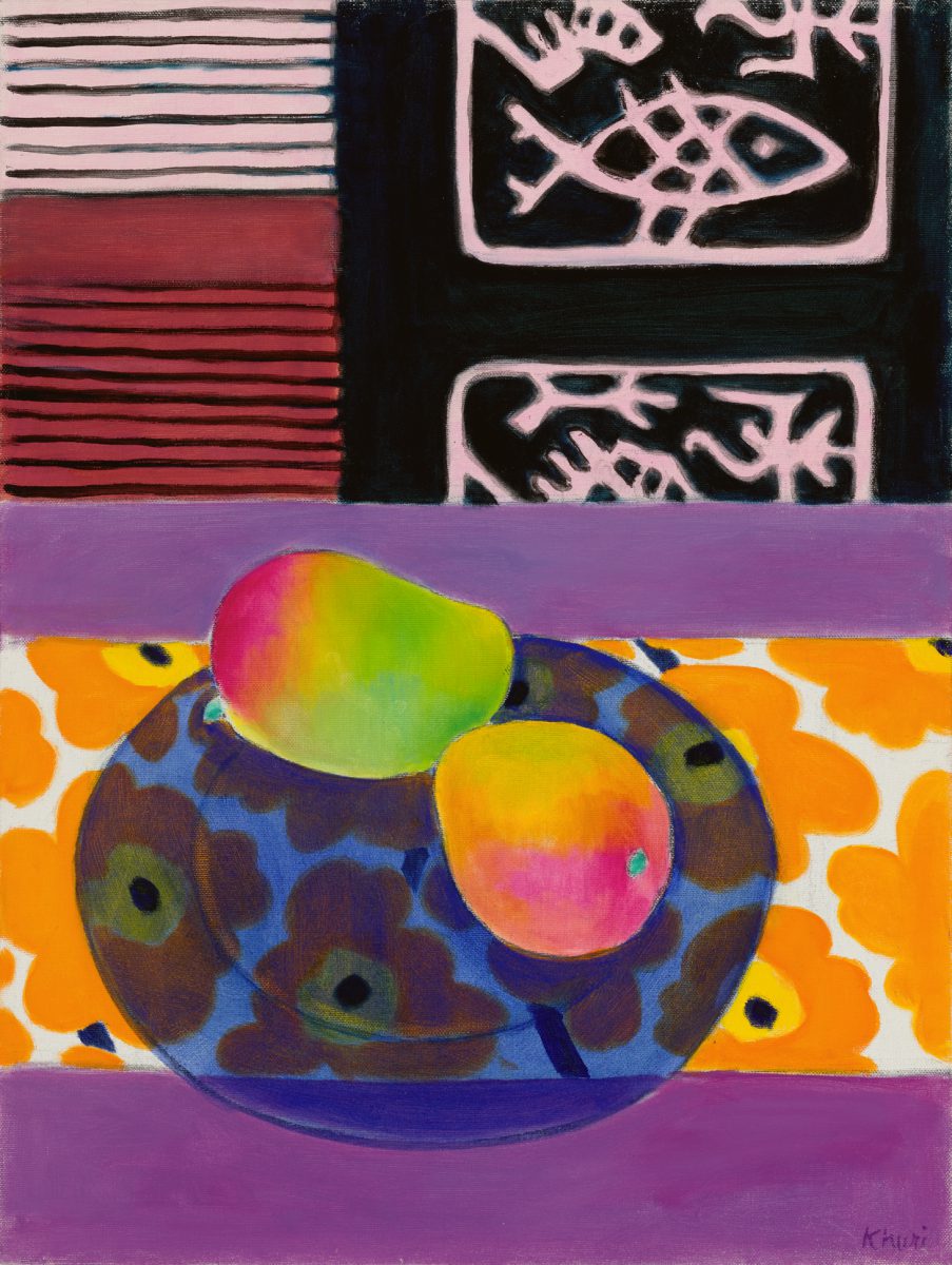 Mangoes on Blue Plate